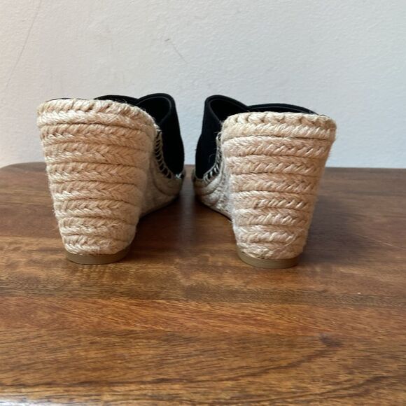 Banana Republic Black Wedge Square Toe Espadrilles - Picture 7 of 8